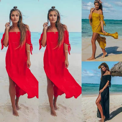 Women's Beachwear Long Top Off Shoulder Bikini Dress